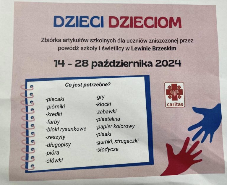 28 października na terenie naszej szkoły została zakończona akcja „Dzieci Dzieciom”.